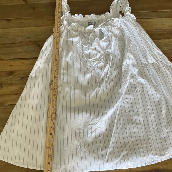 Princess Polly Swing Mini Dress Pinstripe Ruffle Off Shoulder Women's Size 10 - Picture 5 of 8